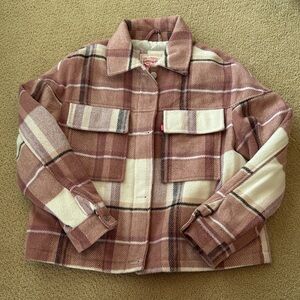 Levi's Pink and White Checkered Jacket